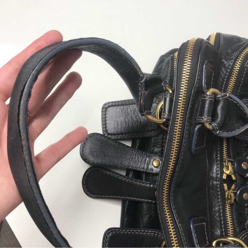 Chloe Quilted Bay Black large satchel handbag. - Picture 4 of 8